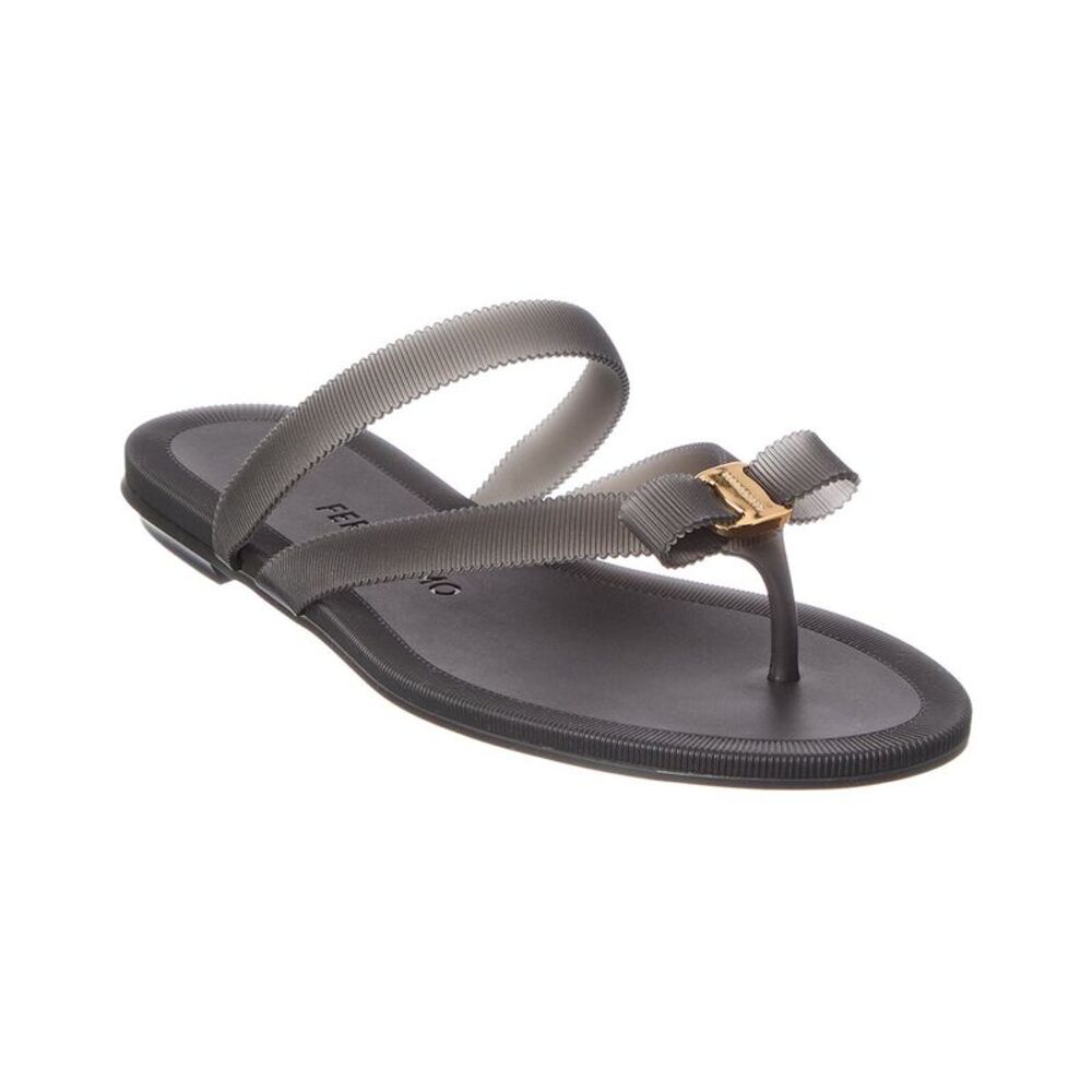 Ferragamo Vara Bow Jelly Sandal, Black